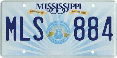 MS license plate MLS884