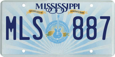 MS license plate MLS887