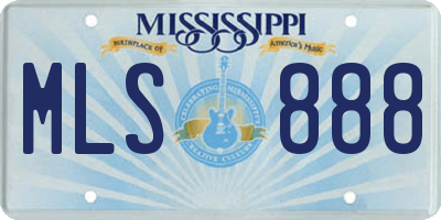 MS license plate MLS888