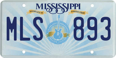 MS license plate MLS893