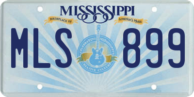MS license plate MLS899