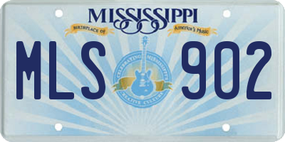 MS license plate MLS902