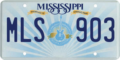 MS license plate MLS903