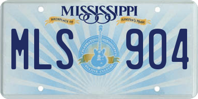 MS license plate MLS904