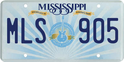 MS license plate MLS905