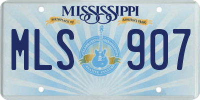 MS license plate MLS907
