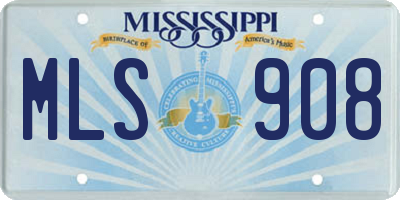MS license plate MLS908