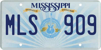 MS license plate MLS909