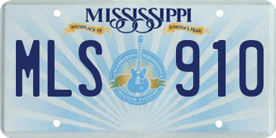 MS license plate MLS910