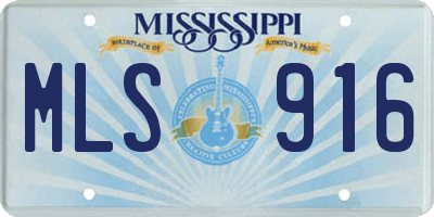 MS license plate MLS916