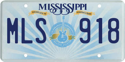 MS license plate MLS918