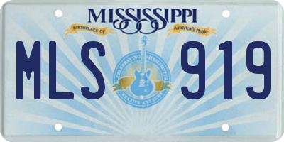MS license plate MLS919
