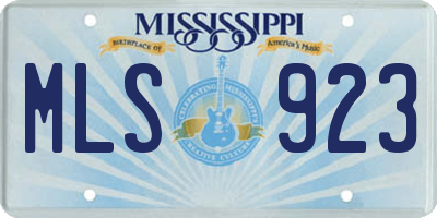 MS license plate MLS923