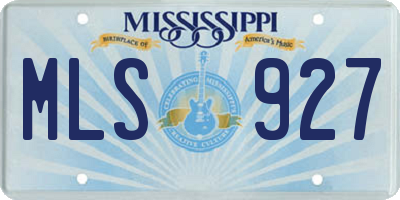 MS license plate MLS927