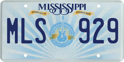 MS license plate MLS929