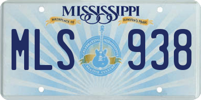 MS license plate MLS938