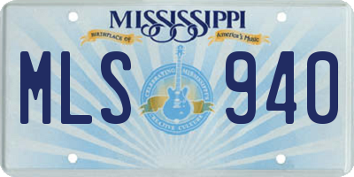 MS license plate MLS940