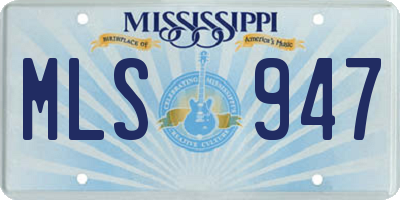 MS license plate MLS947