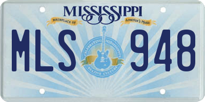 MS license plate MLS948