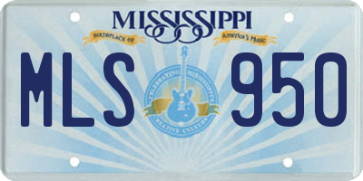MS license plate MLS950