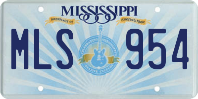 MS license plate MLS954