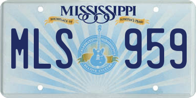 MS license plate MLS959