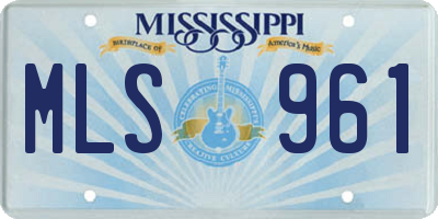 MS license plate MLS961