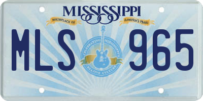 MS license plate MLS965