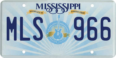 MS license plate MLS966