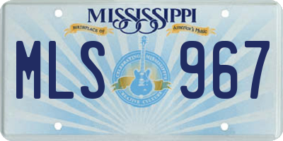 MS license plate MLS967