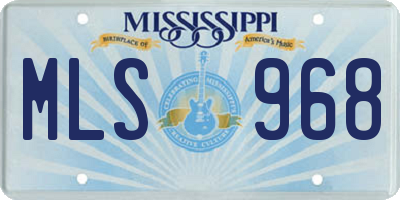 MS license plate MLS968