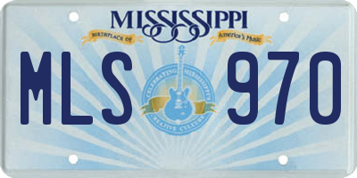 MS license plate MLS970