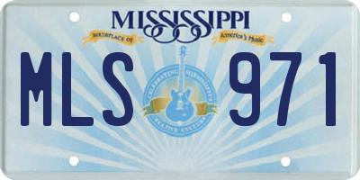 MS license plate MLS971