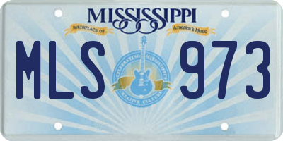 MS license plate MLS973