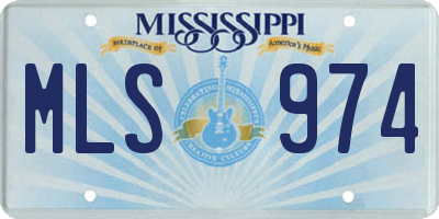 MS license plate MLS974