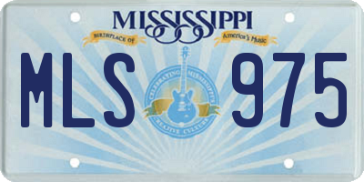 MS license plate MLS975