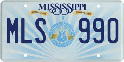 MS license plate MLS990