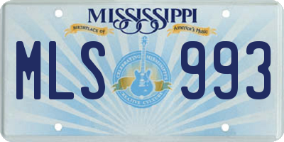 MS license plate MLS993