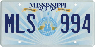 MS license plate MLS994