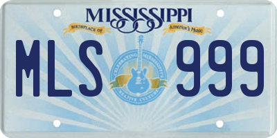 MS license plate MLS999
