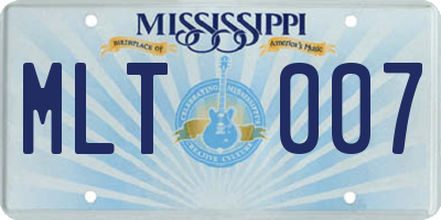 MS license plate MLT007