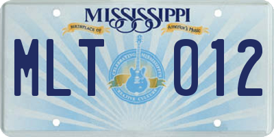 MS license plate MLT012