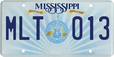 MS license plate MLT013