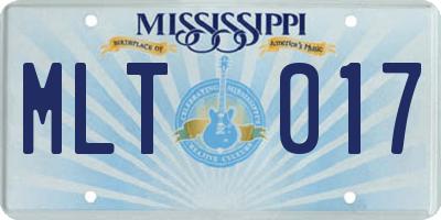 MS license plate MLT017