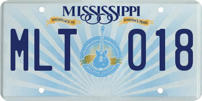 MS license plate MLT018