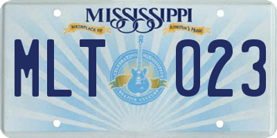 MS license plate MLT023