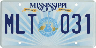 MS license plate MLT031