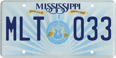 MS license plate MLT033