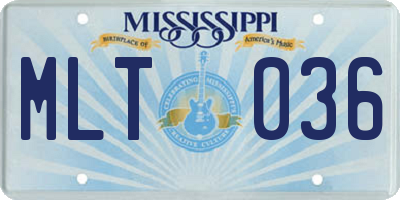 MS license plate MLT036