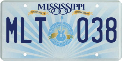 MS license plate MLT038